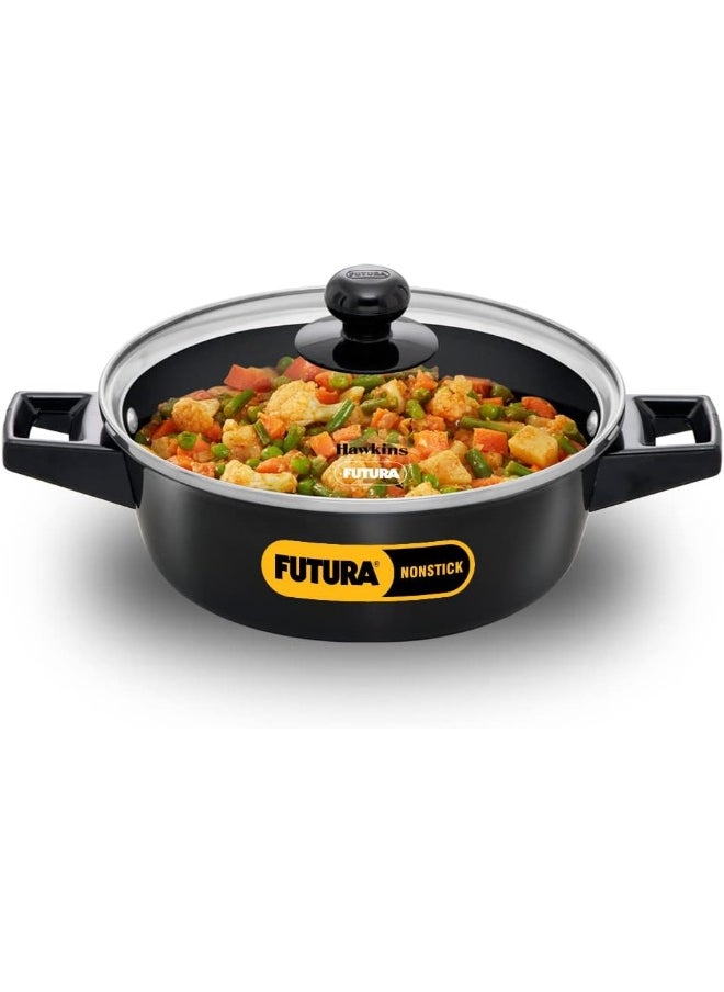 2 Litres Futura Cook N Serve Aluminium Saucepan/Casserole,Induction Compatible,Black
