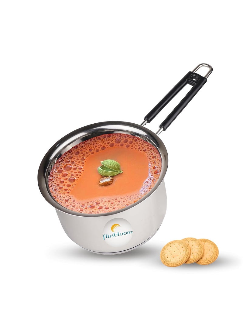 Flixbloom Latest Glossy Heavy Gauge Stainless Steel SaucepanTea Pan Milk PanTPAN Chaidan Gas Stove Induction Cookware Sauce pan 4000 ml 4 Litre