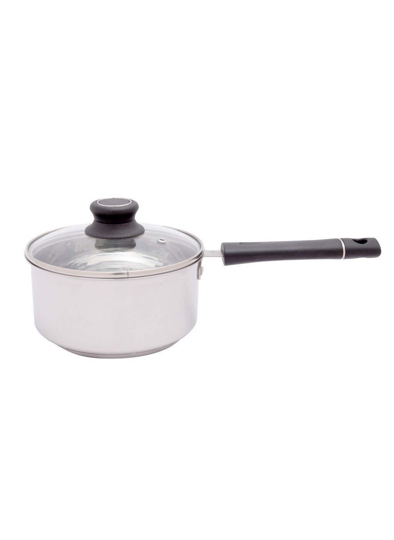 eKitchen Triply Stainless Steel Sauce Pan Milk Pan with Lid 16 cm