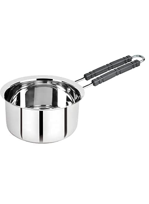 BHATI Stainless Steel Copper Bottom Sauce PanMilk PANTea PANTapeliPatilaBhagona 3 pcs Combo Set Capacity 1 15 2 Liter Sauce Pan 155 cm 17 cm 185 cm Diameter