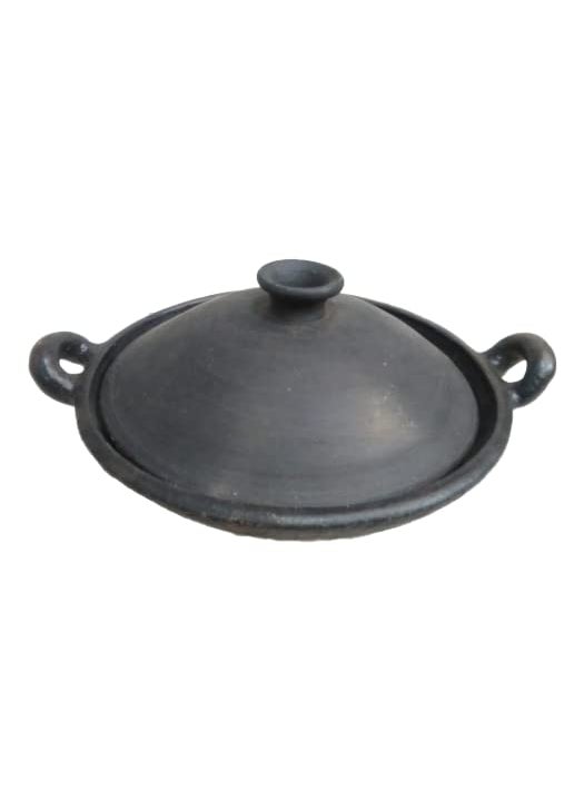 LKC Clay kadhai with lid BlackClay taiClay Handi for Cooking in Microwave Sigdi LPG etc 25 Litre Large Size