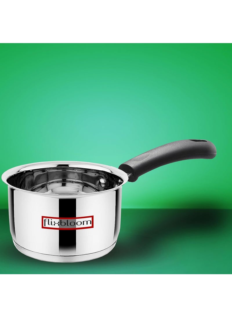 Flixbloom Special Induction Gas Stove Friendly Sauce Pan Stainless Steel Saucepan Deep Bottom with Handle Induction Base for Tea Milk Maker Vessel Cooking 15 Litre Tea Pan