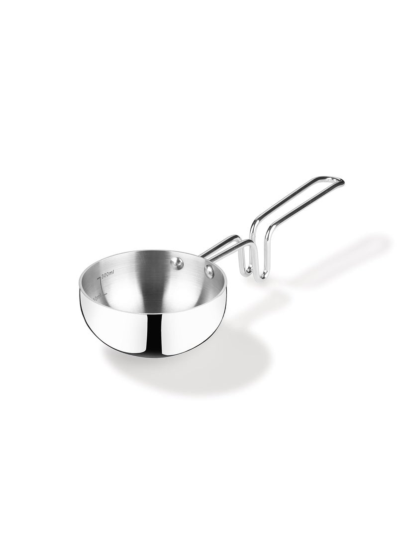 TriPly Stainless Steel 12cm Tadka Pan for Spice TemperingSeasoning Long Wire Handle Smooth Finished Surface Induction Bottom and Gas Stove Ready