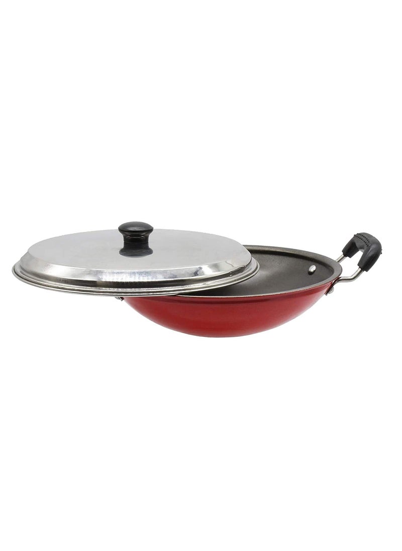 eKitchen Fe PreSeasoned Mild Carbon Steel Iron Appam Pan Appachetty 21 cm