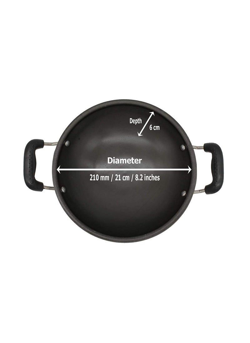 eKitchen Fe PreSeasoned Mild Carbon Steel Iron Appam Pan Appachetty 21 cm