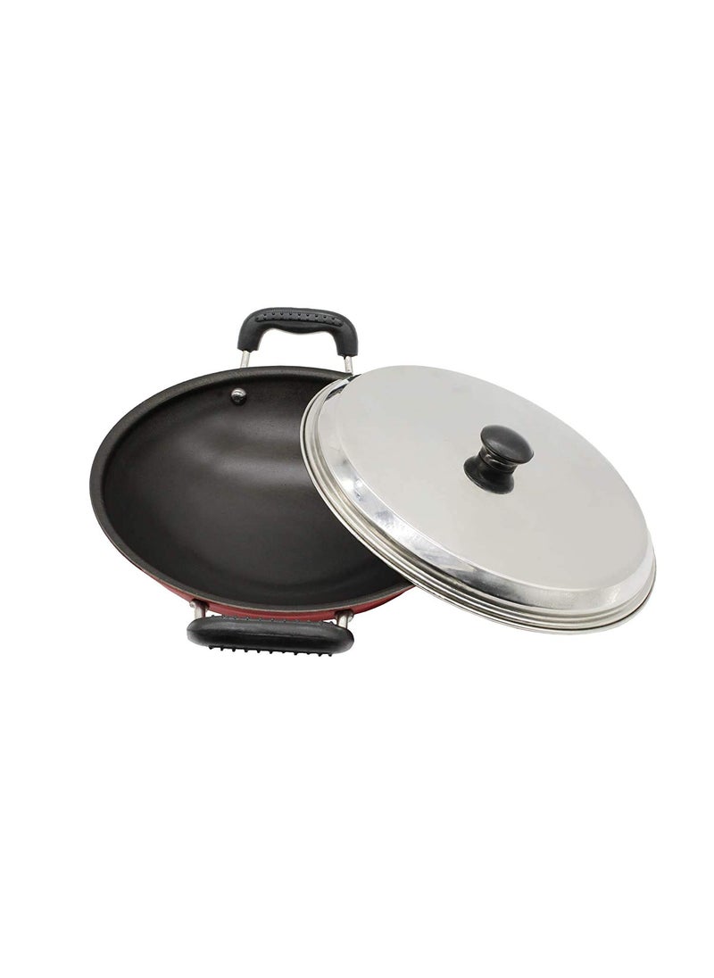 eKitchen Fe PreSeasoned Mild Carbon Steel Iron Appam Pan Appachetty 21 cm