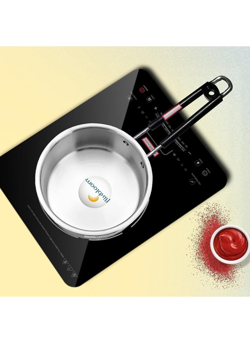Flixbloom Standard Heavy Gauge Stainless Steel SaucepanTea Pan Milk PanTPAN Chaidan Gas Stove Induction Cookware Sauce pan 1000 ml 1 Litre