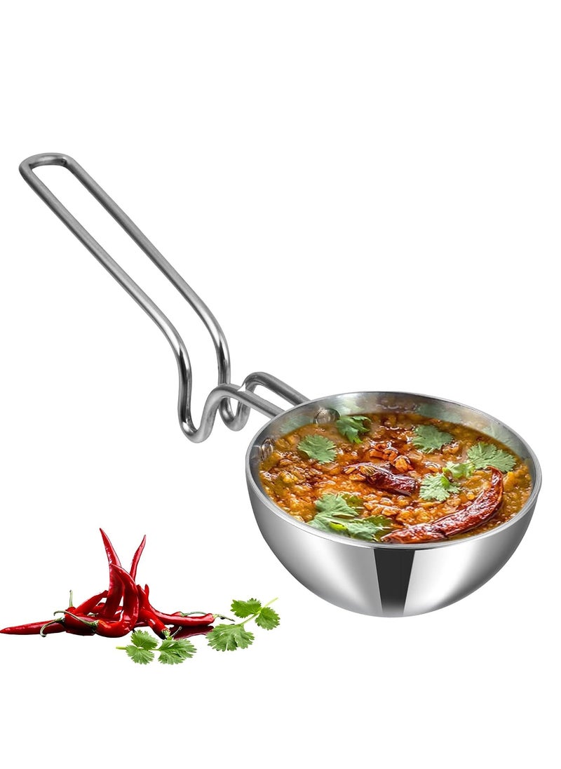 KITCHENS UNLIMITED Zero to Infinity Store Stainless Steel Tadka Pan with Handle Vagharia Pan Spice Heating Pan for Kitchen Home Restaurant Hotels Heavy 300ML