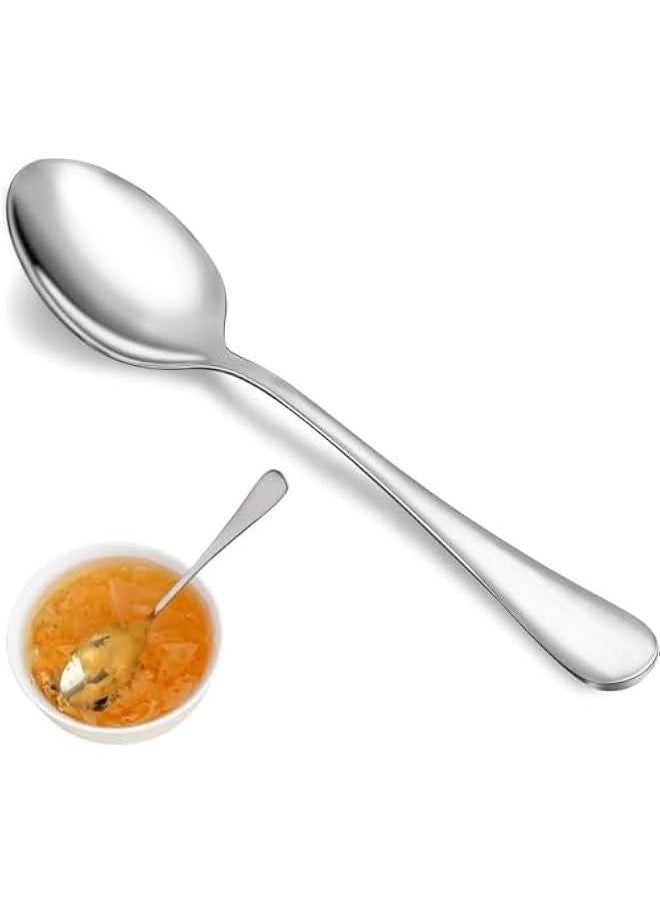 12 Pcs Dinner Spoon Set,Premium Food Grade Stainless Steel Spoons,Durable Metal Spoons,Tablespoon,Spoons Silverware Only,Mirror Finish & Dishwasher Safe,Use for Home,Kitchen and Restaurant - 7.3 inch