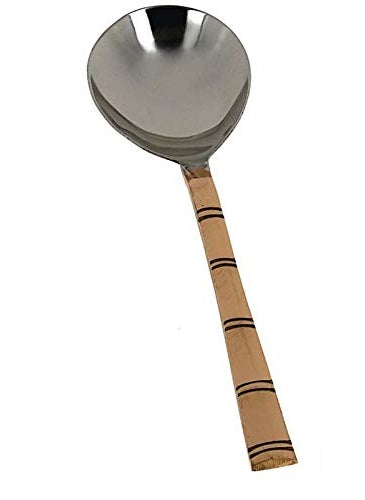 Indian Stainless Steel Copper Cutlery Set Table Spoon 10 Pcs Serveware Set