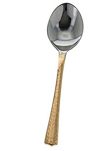 Indian Stainless Steel Copper Cutlery Set Tea Spoon Hammared Serveware Set