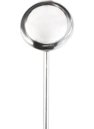 BHATI Stainless Steel Big Size Ladle Spoon for Serving with Wooden Handle 100ML
