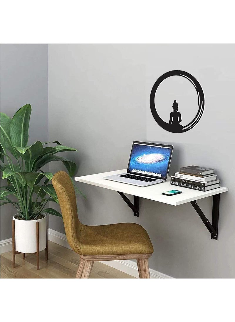 300Sparkles Meditation Buddha Wooden Wall Art Decor Hanging Round Shape Home Room Office Style1