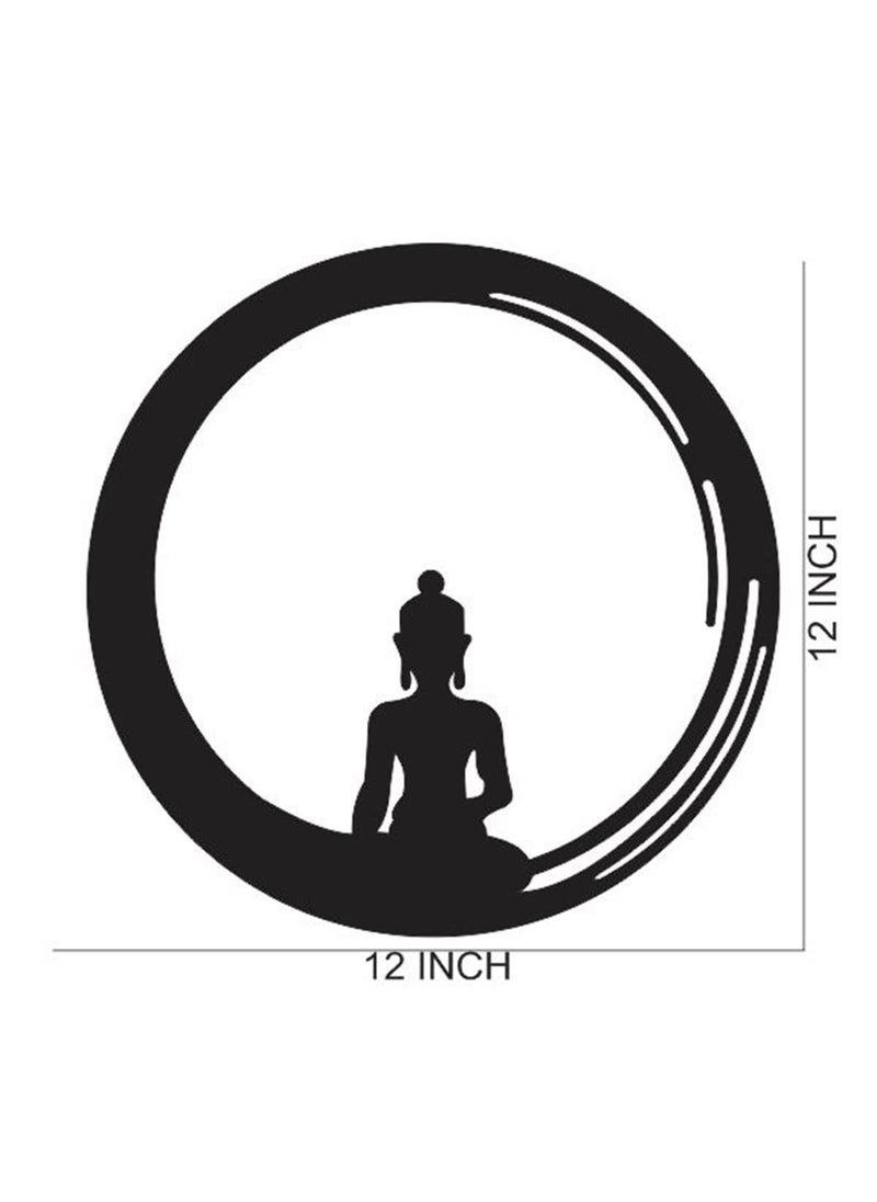 300Sparkles Meditation Buddha Wooden Wall Art Decor Hanging Round Shape Home Room Office Style1
