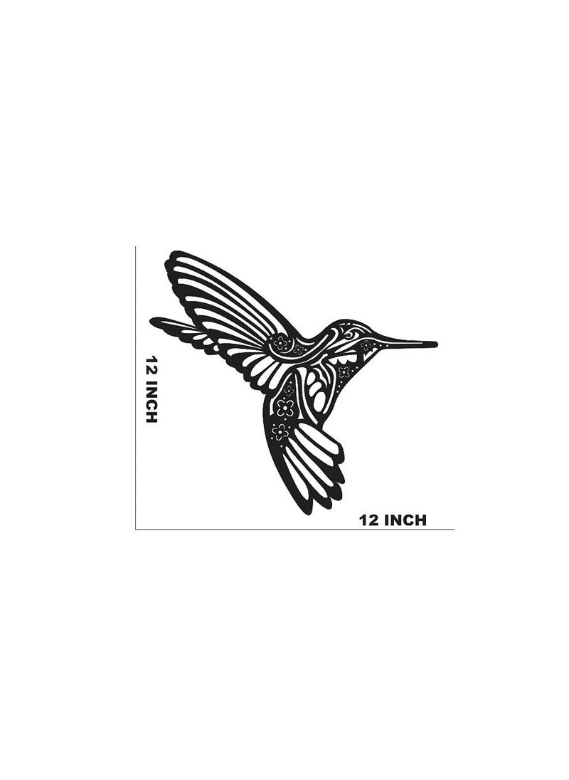 300Sparkles Humming Bird Wooden Wall Decor Art Cutout Wall Decorative Hanging Frame Home Living Room Bedroom Kids Room Office Decoration Gift Black 12 X 12 Inch