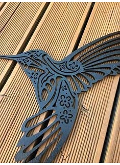 300Sparkles Humming Bird Wooden Wall Decor Art Cutout Wall Decorative Hanging Frame Home Living Room Bedroom Kids Room Office Decoration Gift Black 12 X 12 Inch