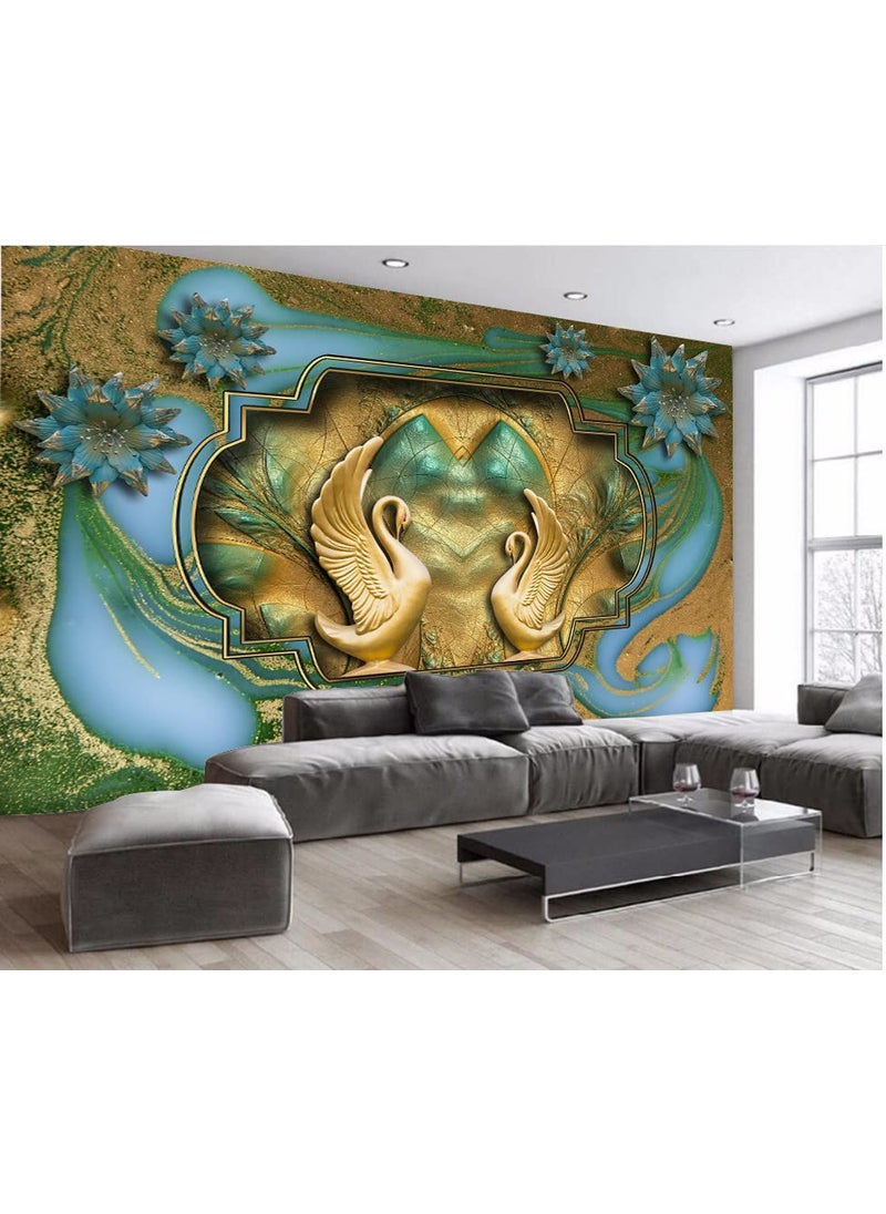 Infinity Interiors Beautiful 3D Flower Waterproof Wall Stickers PVC Self Adhesive Vinyl Wall Poster for Living Room Hall Play Room Bedroom Office 36x48 Inch Multi Color 77