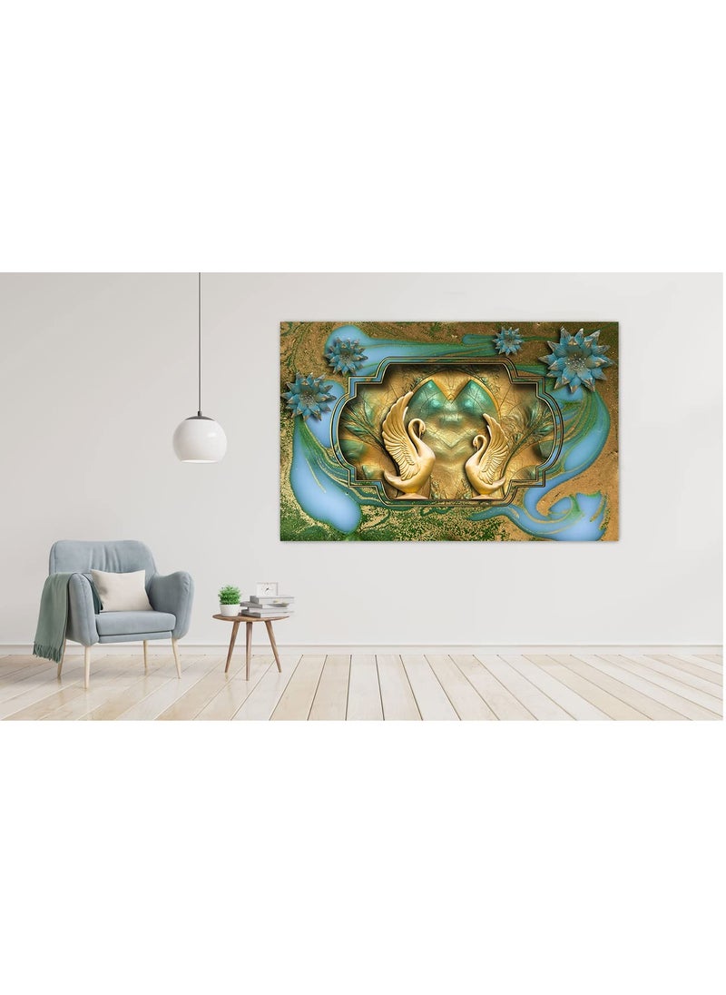 Infinity Interiors Beautiful 3D Flower Waterproof Wall Stickers PVC Self Adhesive Vinyl Wall Poster for Living Room Hall Play Room Bedroom Office 36x48 Inch Multi Color 77