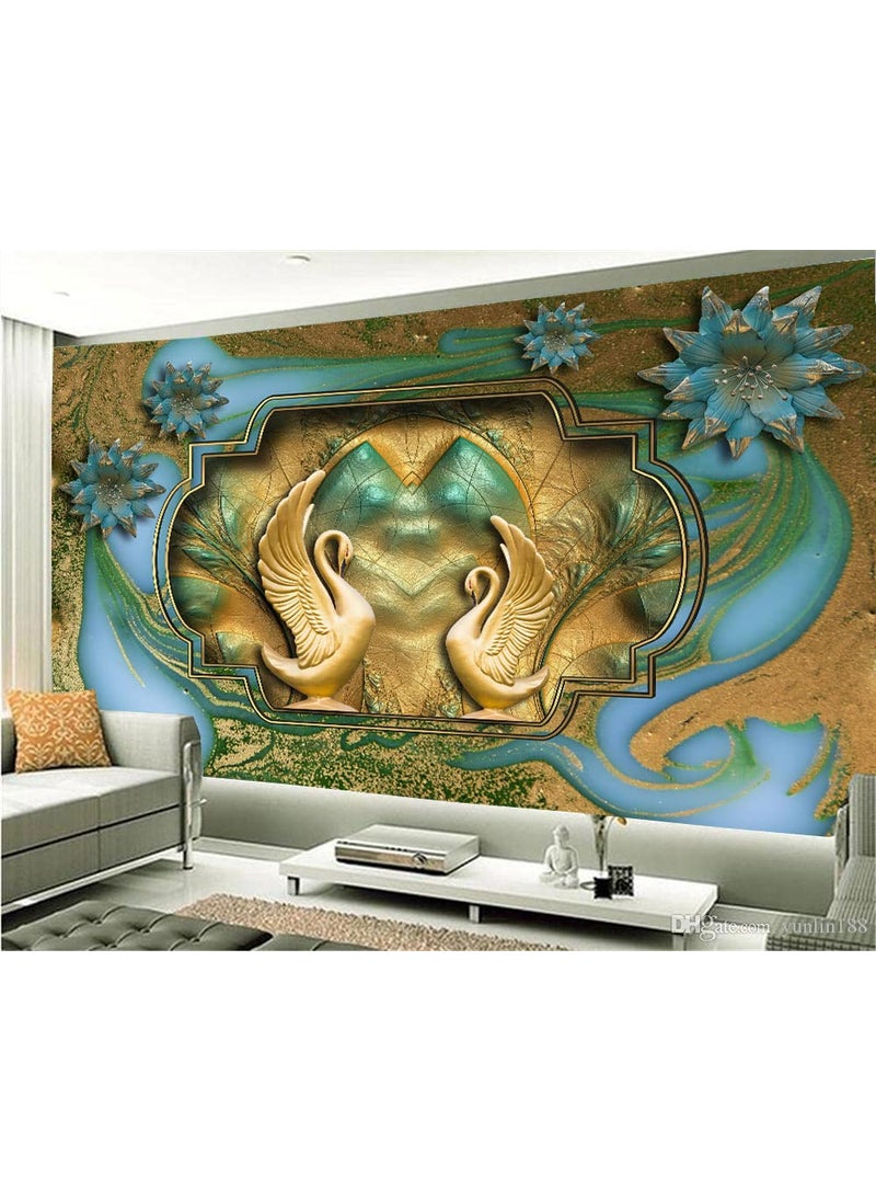 Infinity Interiors Beautiful 3D Flower Waterproof Wall Stickers PVC Self Adhesive Vinyl Wall Poster for Living Room Hall Play Room Bedroom Office 36x48 Inch Multi Color 77