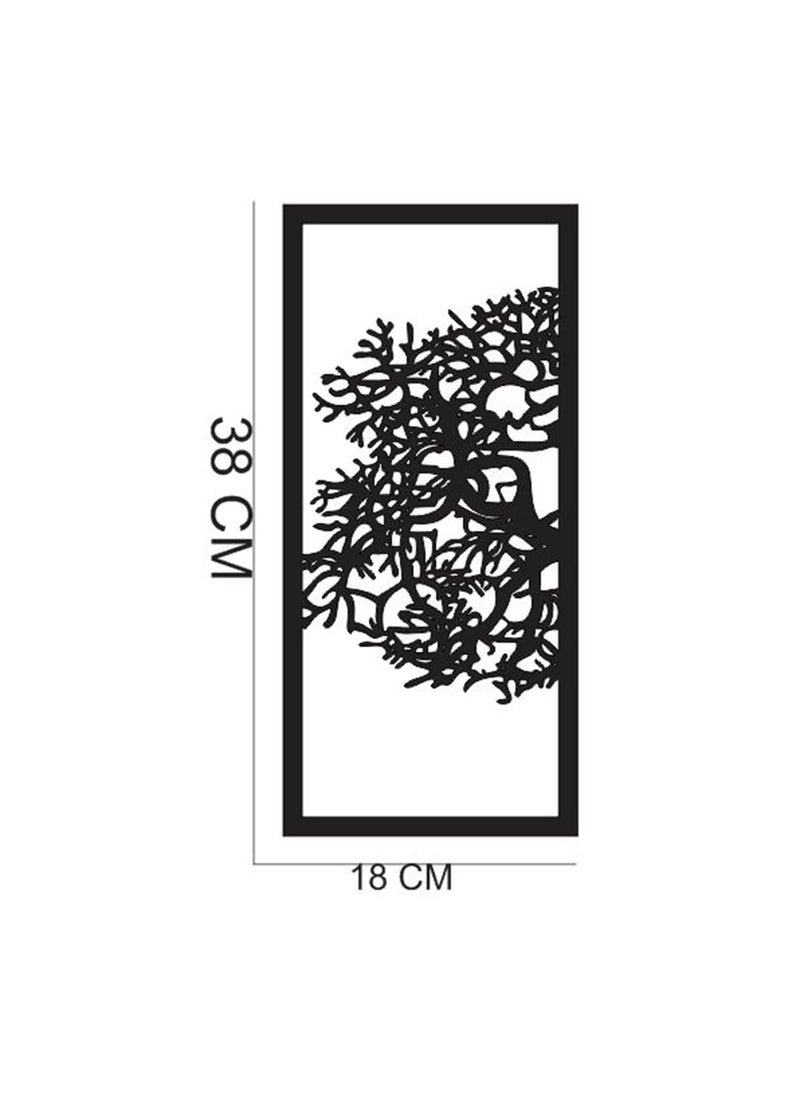 300Sparkles 3 Pcs Set Tree Design Wooden Home Bedroom Living Area Wall Decor Hanging Black