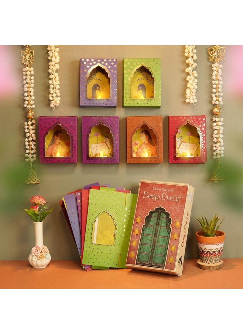 Island Rangoli Paper Deep Dwar Pack Of 6 Home Decor Diwali Decoration Festive Decor Wall Decor Traditional Jharokha Box Diy Craft