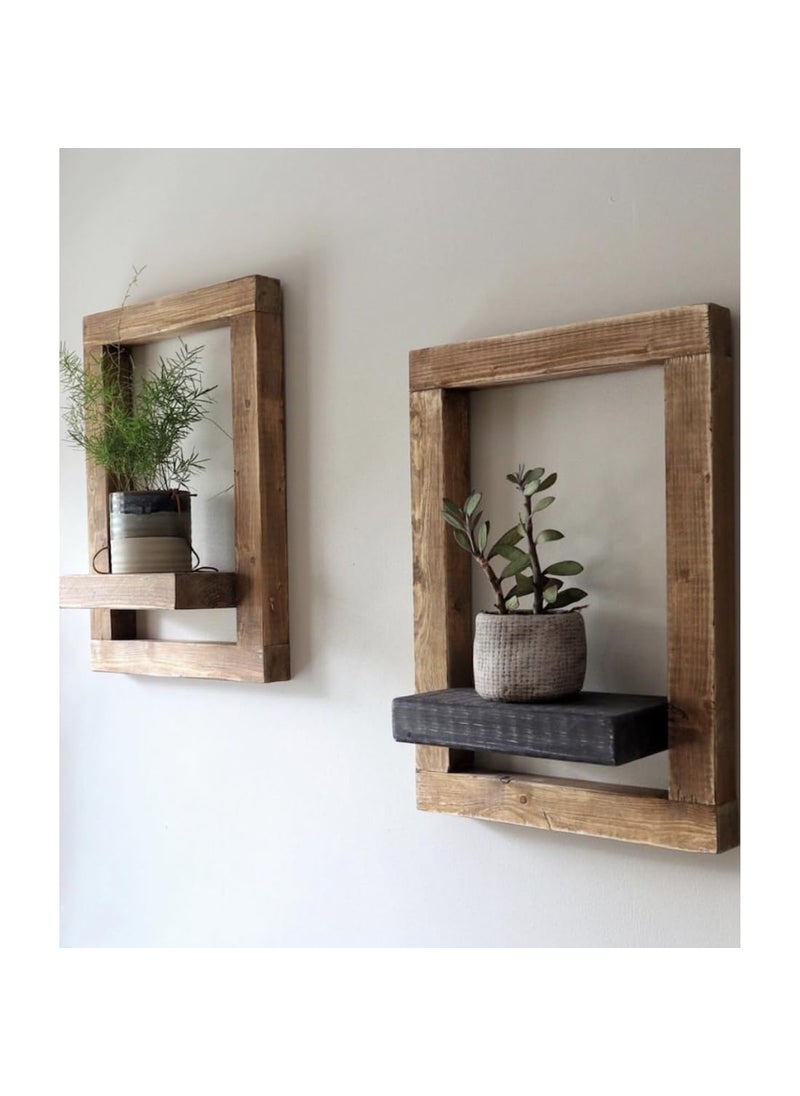 Crysellewoods Set of 2 Floating Shelves Planter Wall Art Home Decor Items