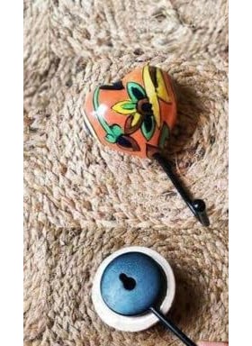 Shopping Shots Macrame Symphony Chimes Set of 4 Mini Bells Tied with Hand Woven Cotton Macrame Rope with Colorful Beads Ceramic Hook Included to Hang ChimeRed Green Beads