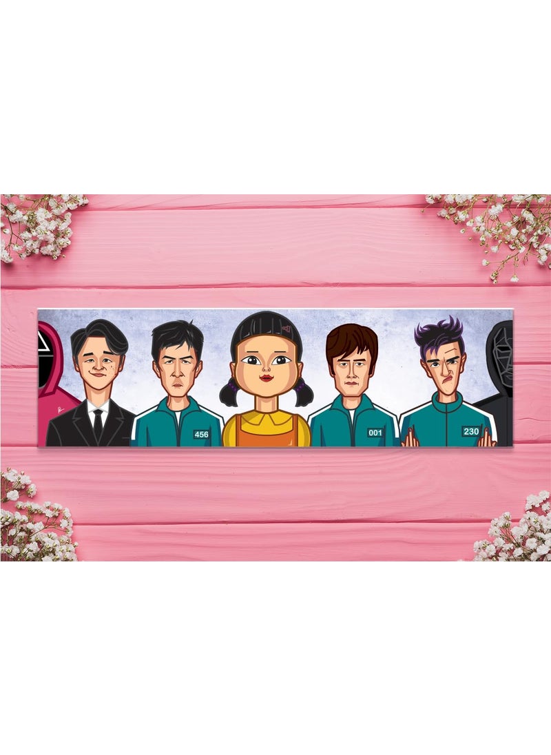 graphicurry The Squid Tribute Caricature Laminated Sunboard Wall Art Multicolor Printed Frames Home Decor for Living Room Bedroom Office Study Shelf