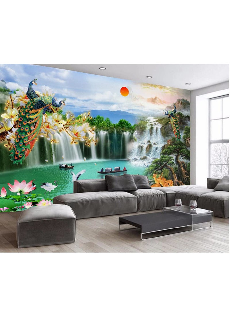 Infinity Interiors Beautiful 3D Flower Waterproof Wall Stickers PVC Self Adhesive Vinyl Wall Poster for Living Room Hall Play Room Bedroom Office 23x41 Inch Multi Color 70