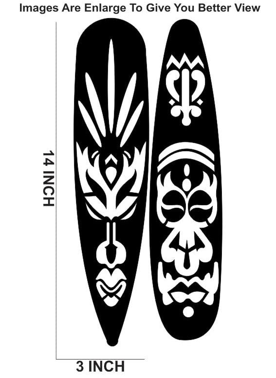 3Millions African Tribal Face Unique Traditional Wall Decor Hanging 2 Pcs Set Home Bedroom Living Room Kids Room Dinning Room Cafe Hotel Entrance Restaurant Black