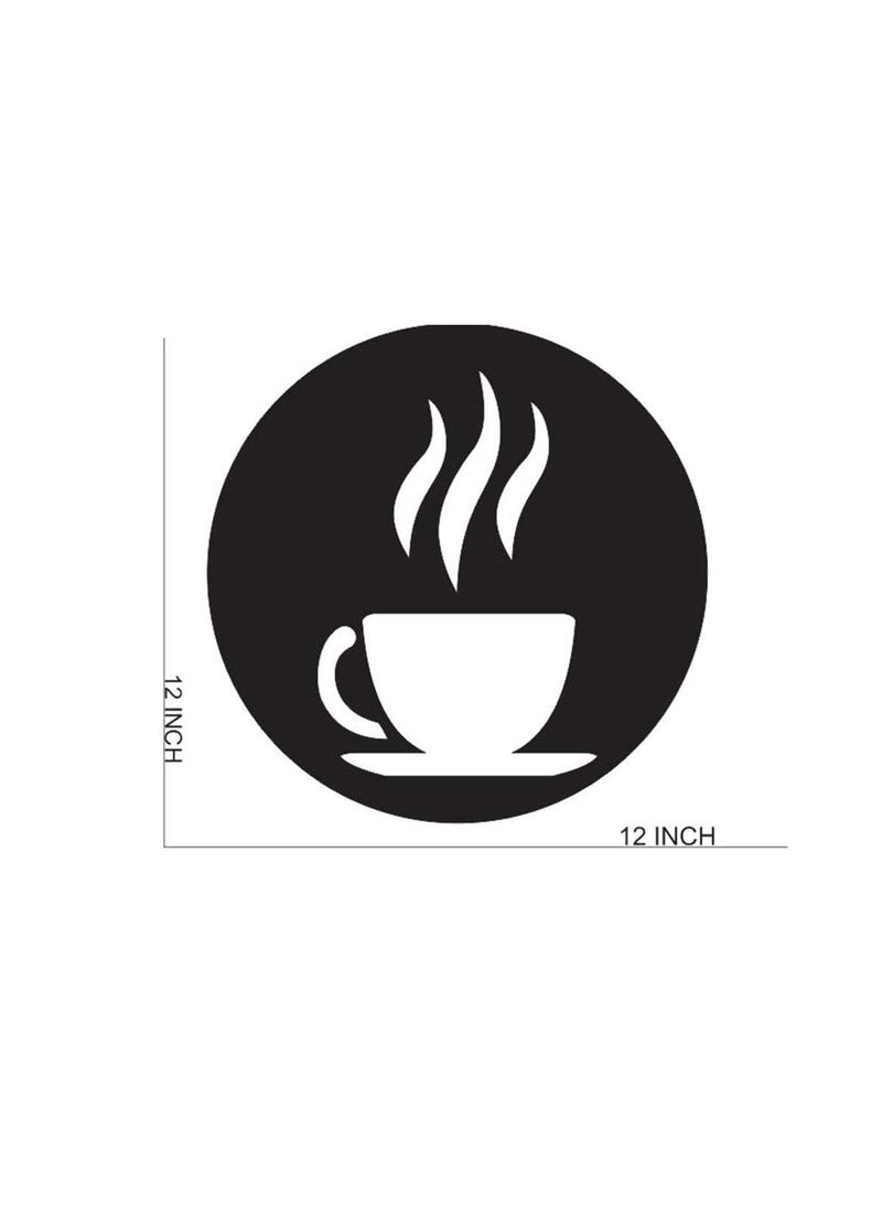 300Sparkles Coffee Corner Wooden Wall Decor Round Wall Hanging Frame Best For Home Living Room Dinning Area Kitchen Cafe Office Decoration For Coffee Lovers Decorative Item Black 12 x 12 Inch