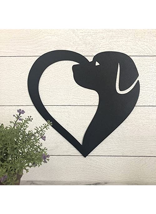 Heart Shape Labra Dog Wooden Wall Decor Hanging Frame for Home Room Decor Best Gift for Dogs Lover Friends and Family Style1