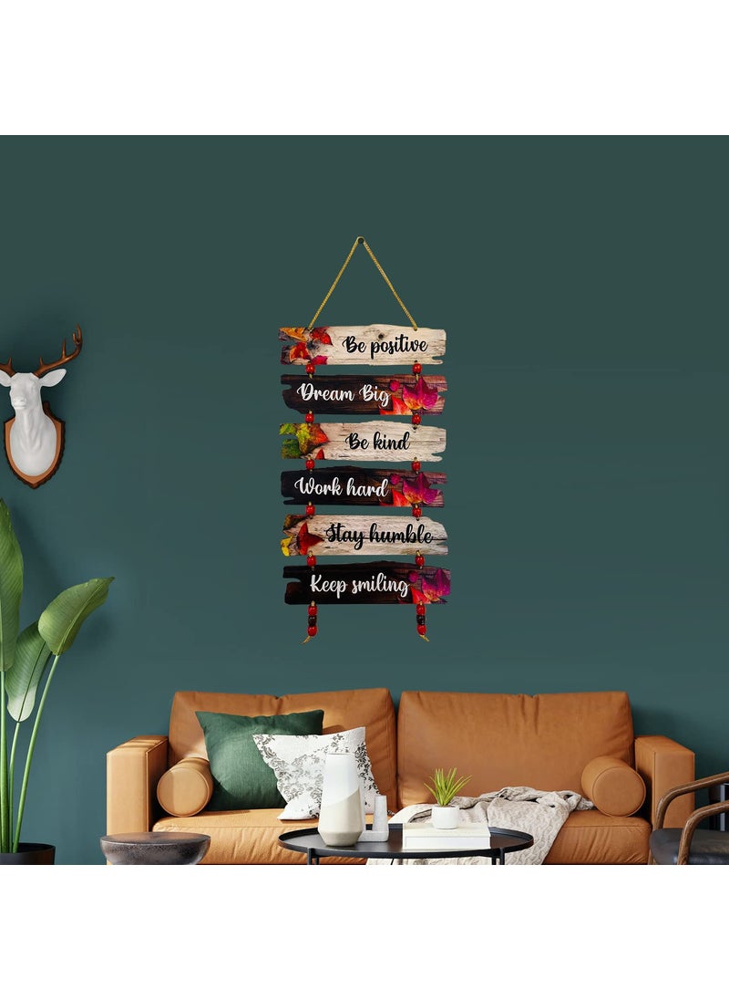BookYourGIFT Be Positive Dream Big Be Kind Keep Smiling Wooden Wall Hanging