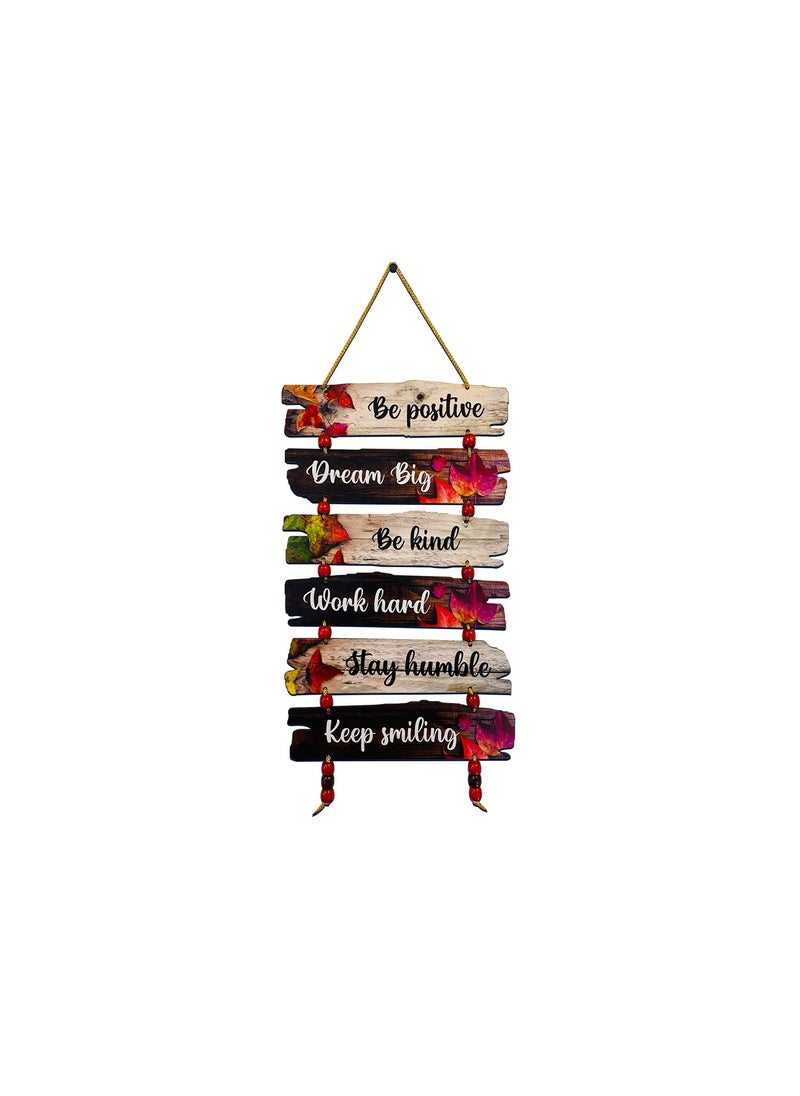 BookYourGIFT Be Positive Dream Big Be Kind Keep Smiling Wooden Wall Hanging
