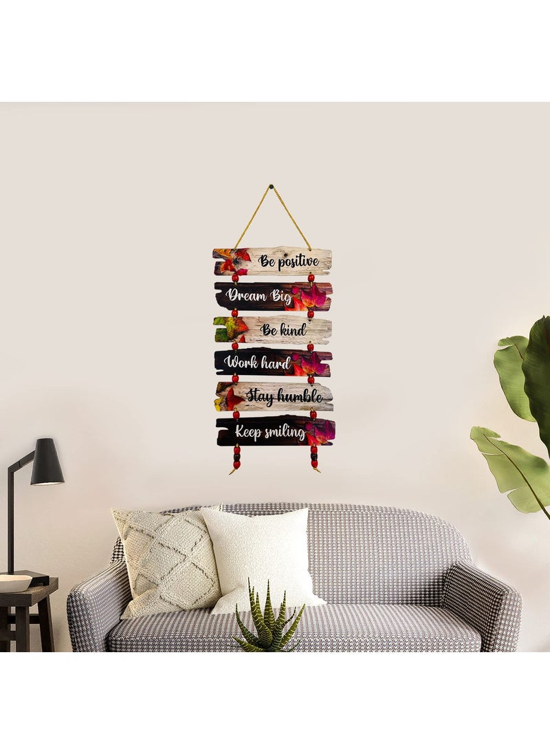 BookYourGIFT Be Positive Dream Big Be Kind Keep Smiling Wooden Wall Hanging