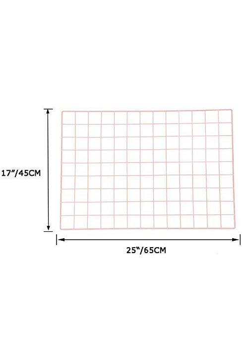 Pikify DIY Steel Grid Photo Frame for Wall 45 65cmBlack Clip Holder Photo FrameMulti Functional Creative Mesh Wall Grid Pink Rectangular
