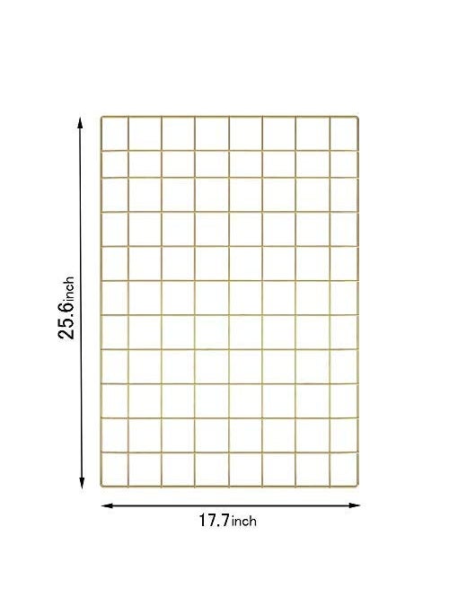 Pikify DIY Steel Grid Photo Frame for Wall 45 65cm Clip Holder Multi Functional Creative Mesh Wall GridGOLDMADE IN INDIA metal Rectangular