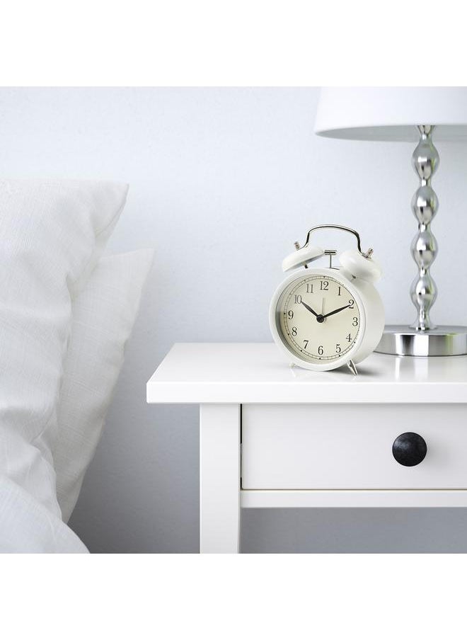 Alarm clock, white, 10 cm