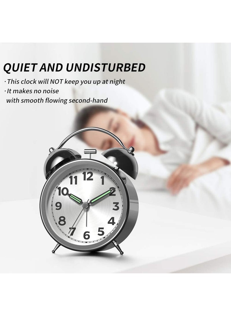 ASTOUND Twin Bell Alarm Clock Battery OperatedRetro Classic Alarm ClockLoud Mechanical WindUp Alarm Clock with Stereoscopic Vintage for Heavy Sleepers FamilyFriends and Collegue