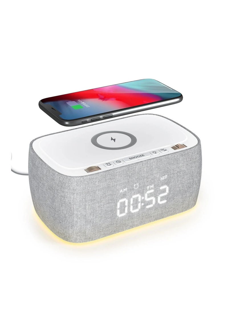 EZVALO EzChrono Air 6-in-1 Alarm Clock with Wireless Charger & Night Light