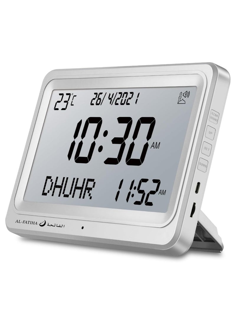 Azan Clock Muslim Prayer Times AL-FATIHA azan Clock/Multifunctional Clock/Decorative Clock/Mosque Clock-White