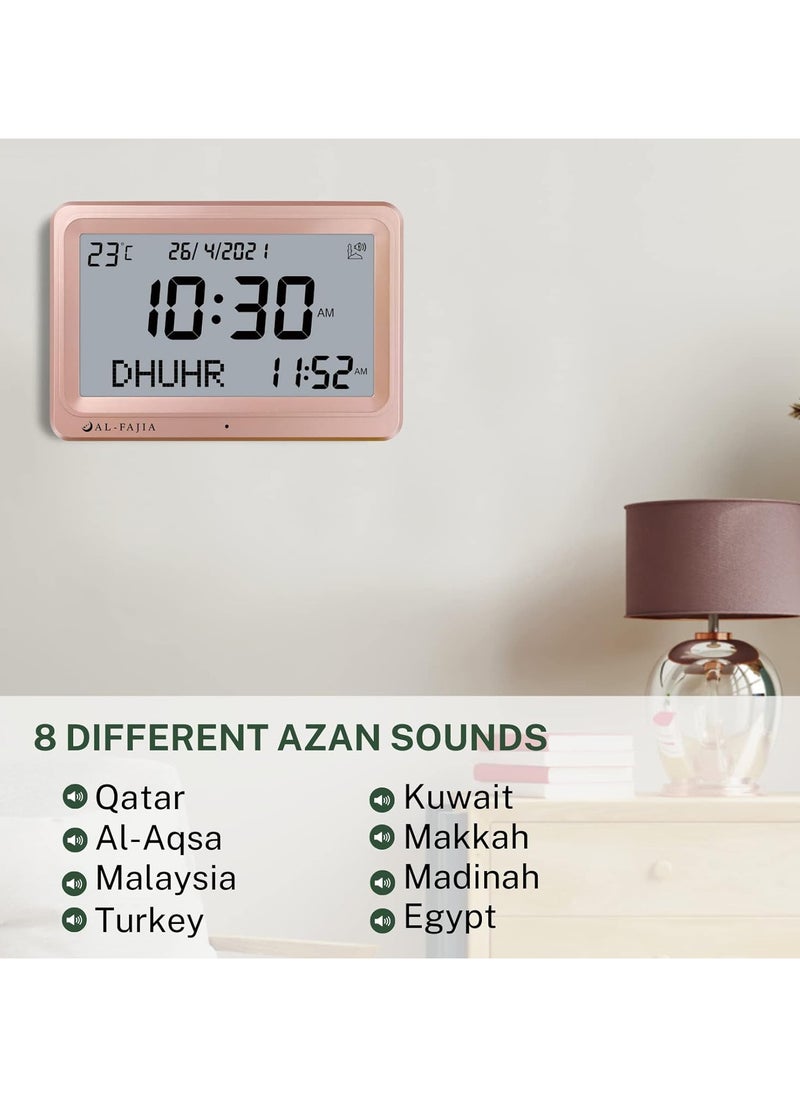 Azan Clock Muslim Prayer Times AL-FAJIA azan Clock/Multifunctional Clock/Decorative Clock/Mosque Clock-Gold