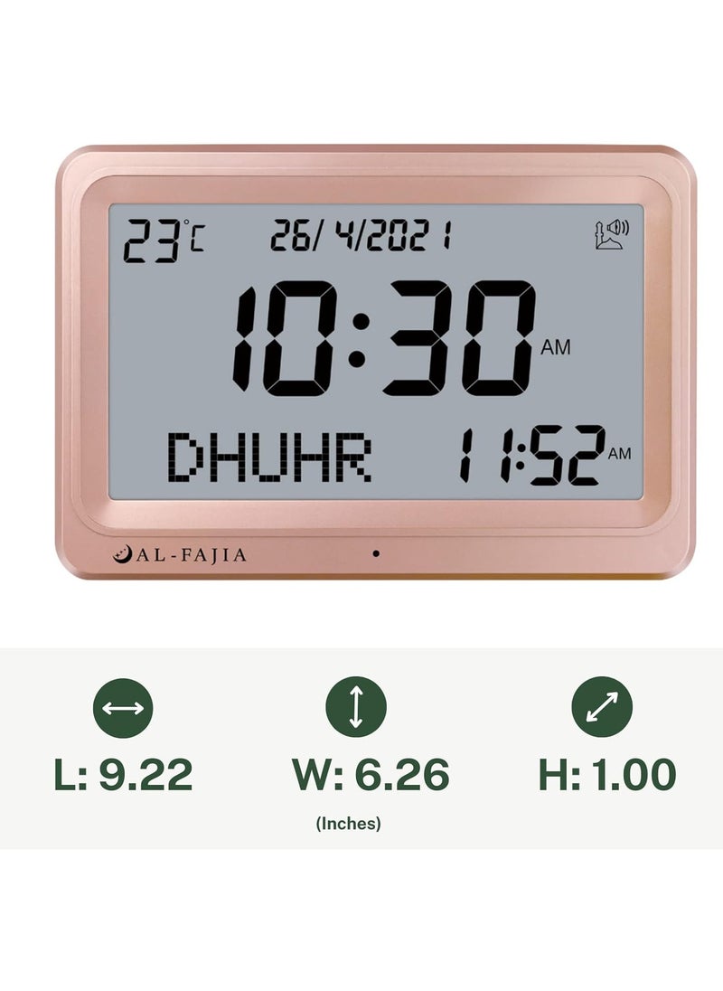 Azan Clock Muslim Prayer Times AL-FAJIA azan Clock/Multifunctional Clock/Decorative Clock/Mosque Clock-Gold