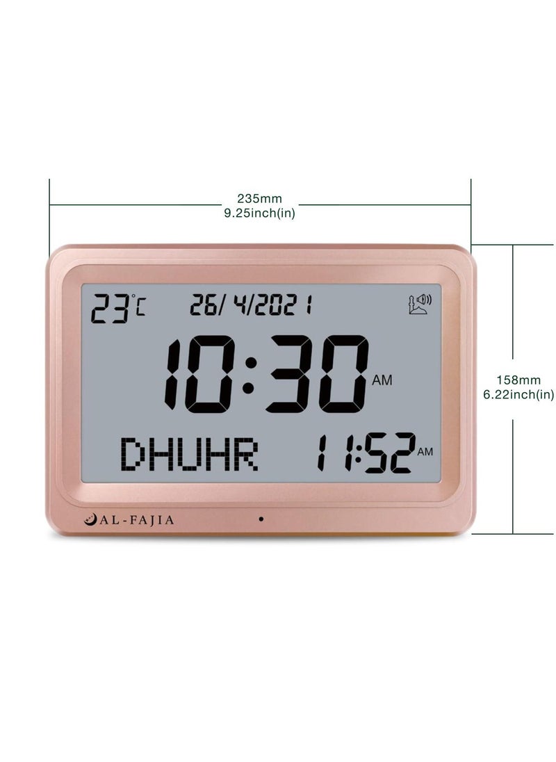 Azan Clock Muslim Prayer Times AL-FAJIA azan Clock/Multifunctional Clock/Decorative Clock/Mosque Clock-Gold