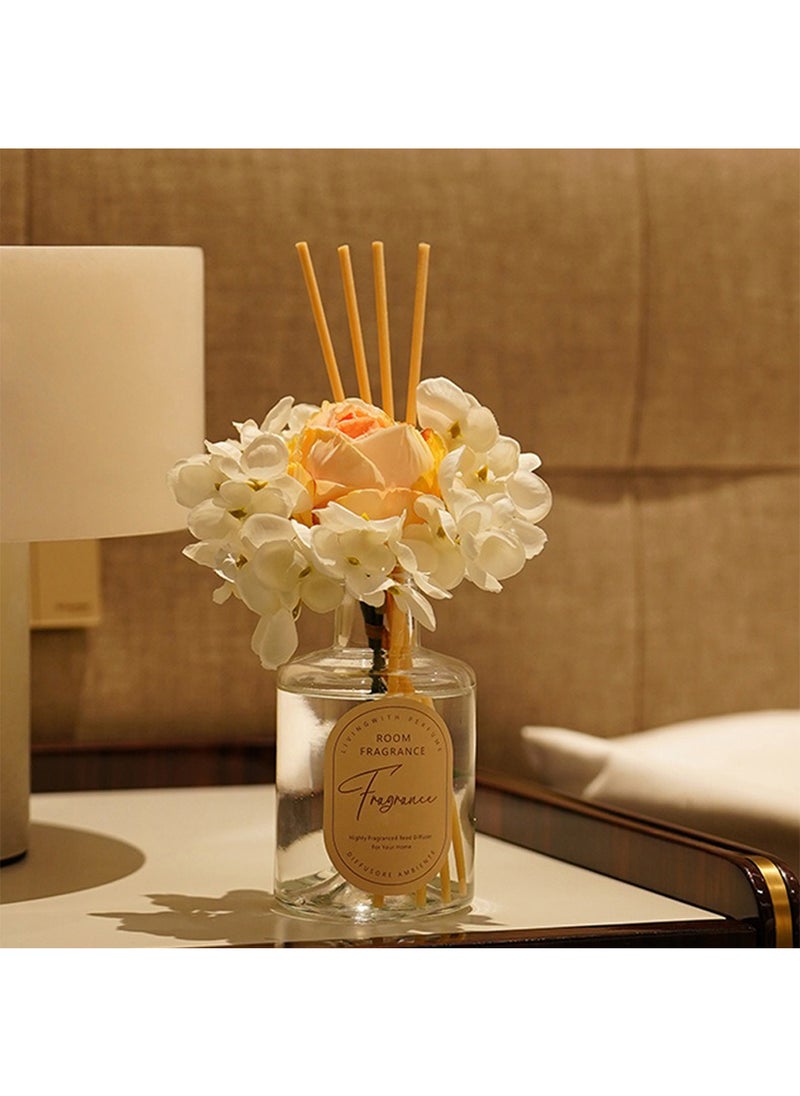 Room Fragrance, Preserved Real Flower Reed Diffuser, Long-Lasting Aroma Essential Oil Scented Gift Set for Home  Office 200ml (Mint Rose)