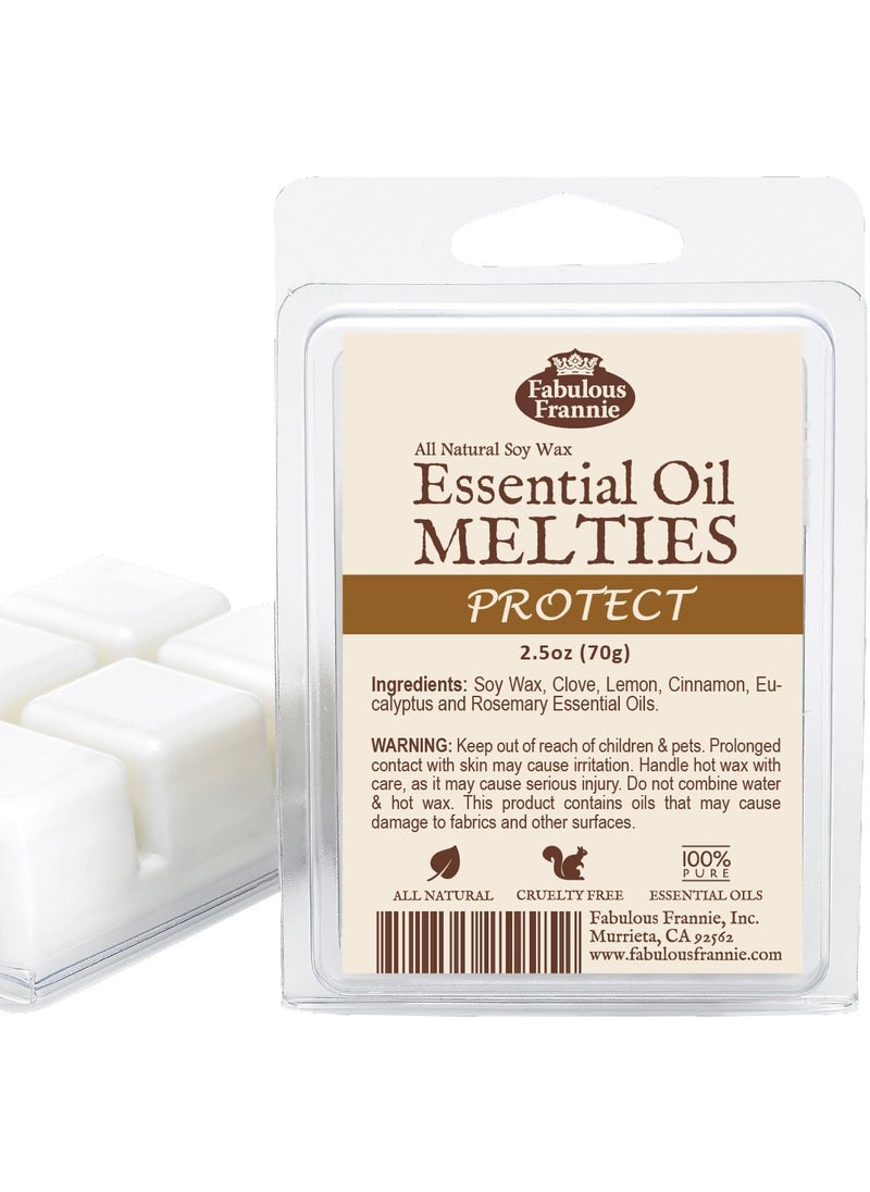Fabulous Frannie Protect (Compared to Thieves) All Natural Pure Essential Oils & Soy Wax Meltie Tart (Cinnamon, Clove, Eucalyptus, Rosemary and Lemon) 2.5oz