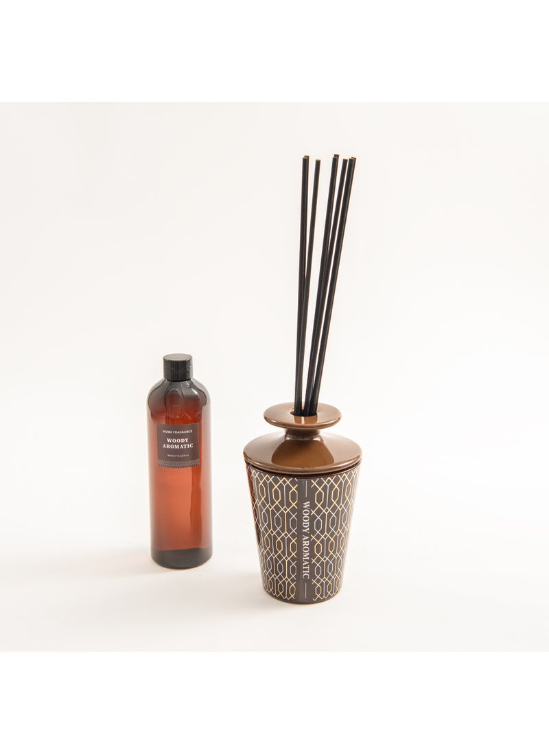 Woody aromatic diffuser with fiber sticks  400 ml