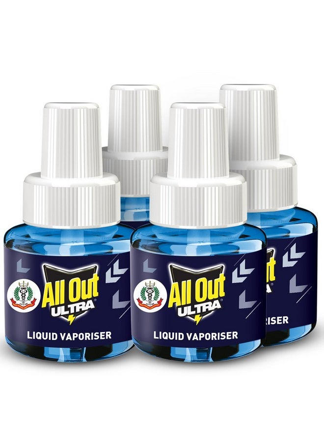 All Out Ultra Liquid Vaporizer, 4 Refills (45Ml) | Kills Dengue, Malaria & Chikungunya Spreading Mosquitoes | India'S Only Mosquito Killer Brand Recommended By Indian Medical Association