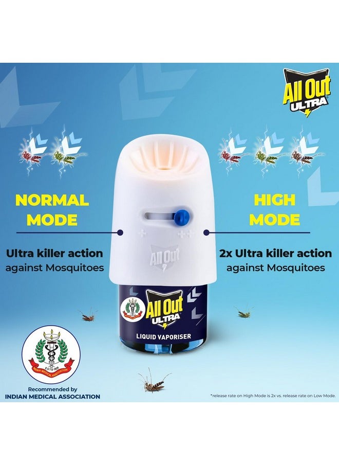 All Out Ultra Liquid Vaporizer, 4 Refills (45Ml) | Kills Dengue, Malaria & Chikungunya Spreading Mosquitoes | India'S Only Mosquito Killer Brand Recommended By Indian Medical Association