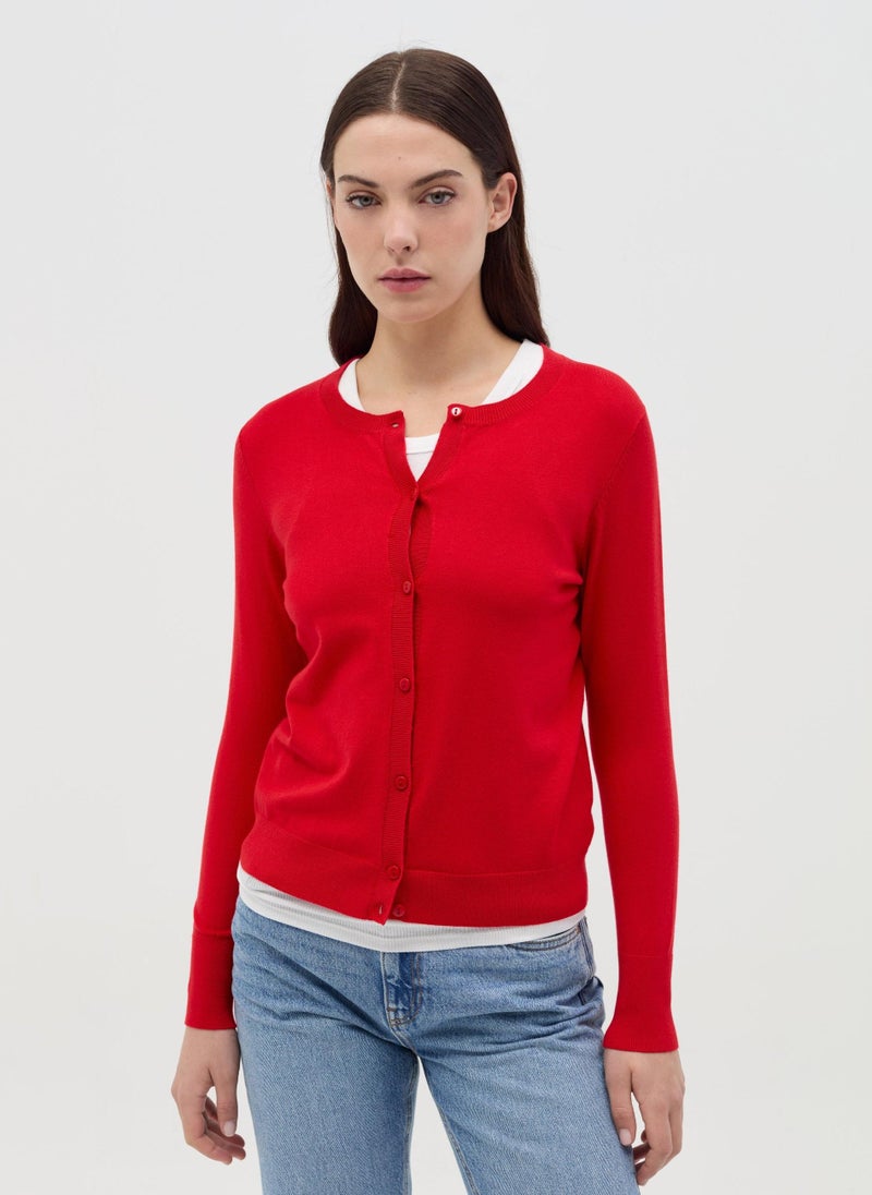 Cardigan With Round Neckline